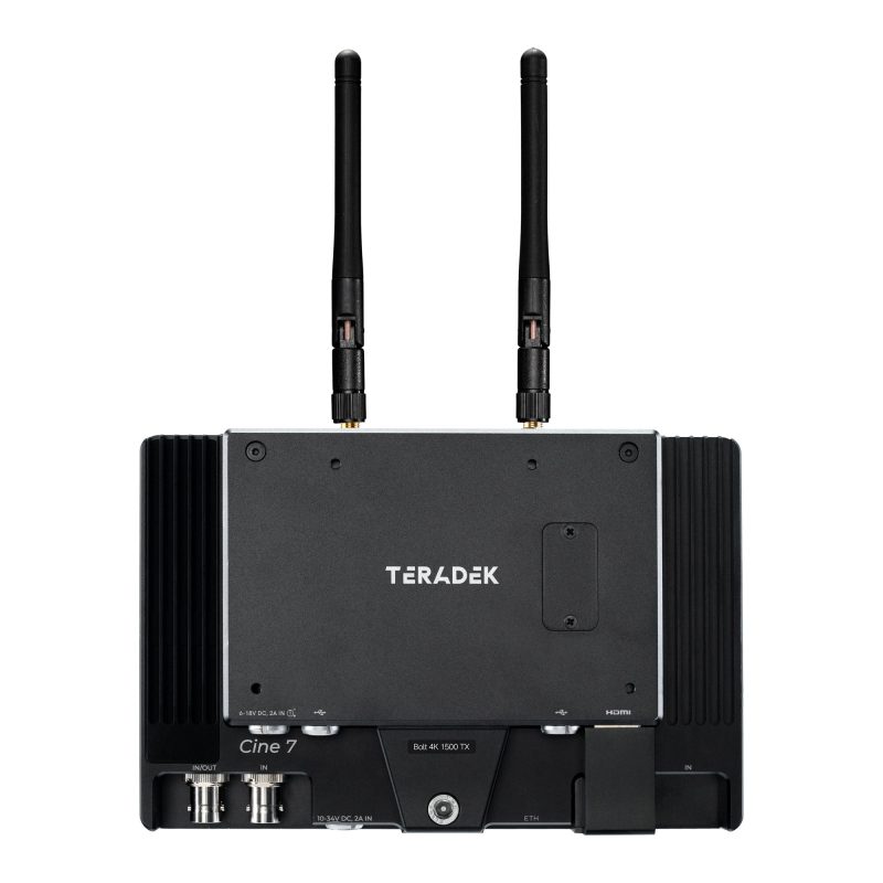 Teradek Bolt4KTransmitterMonitorModule1500 Front Installed Full Opacity